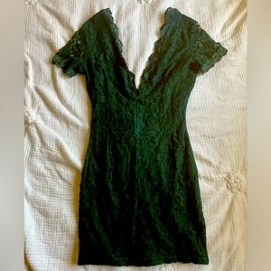 Tobi Green Lace Bodycon Dress
